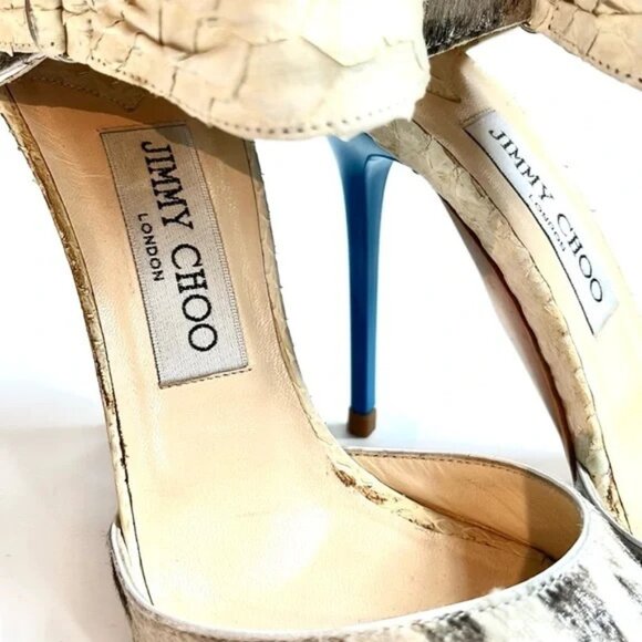 Jimmy Choo Opera Matt Python Pony White and Zebra Sandals - Picture 10 of 12